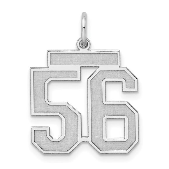 Sterling Silver Jersey Collection Medium Number 56 Pendant